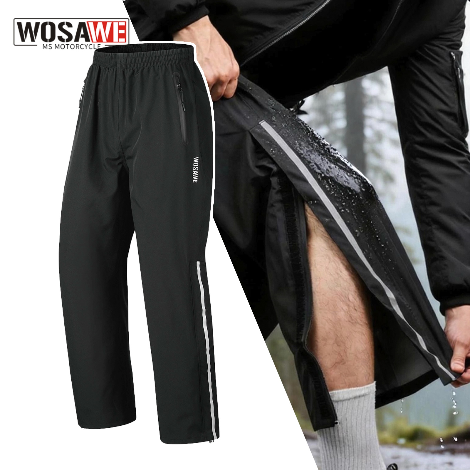 Fishing Pants Waterproof - WOSAWE المطر السراويل يندبروف الرجال النساء